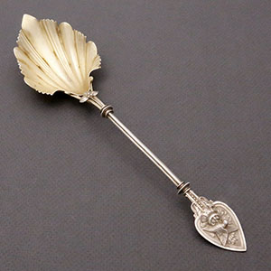 Whiting antique sterling spoon bird on nest