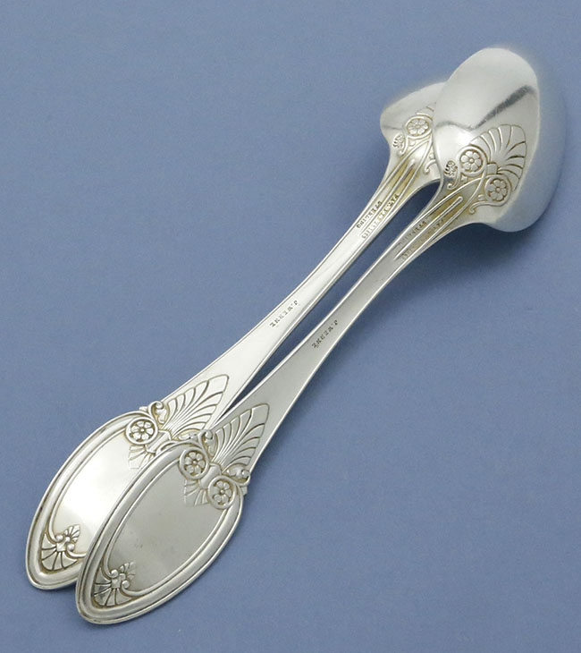 Whiting antique sterling silver dessert spoons